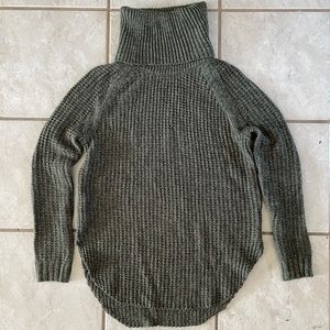 Olive green funnel neck sweater